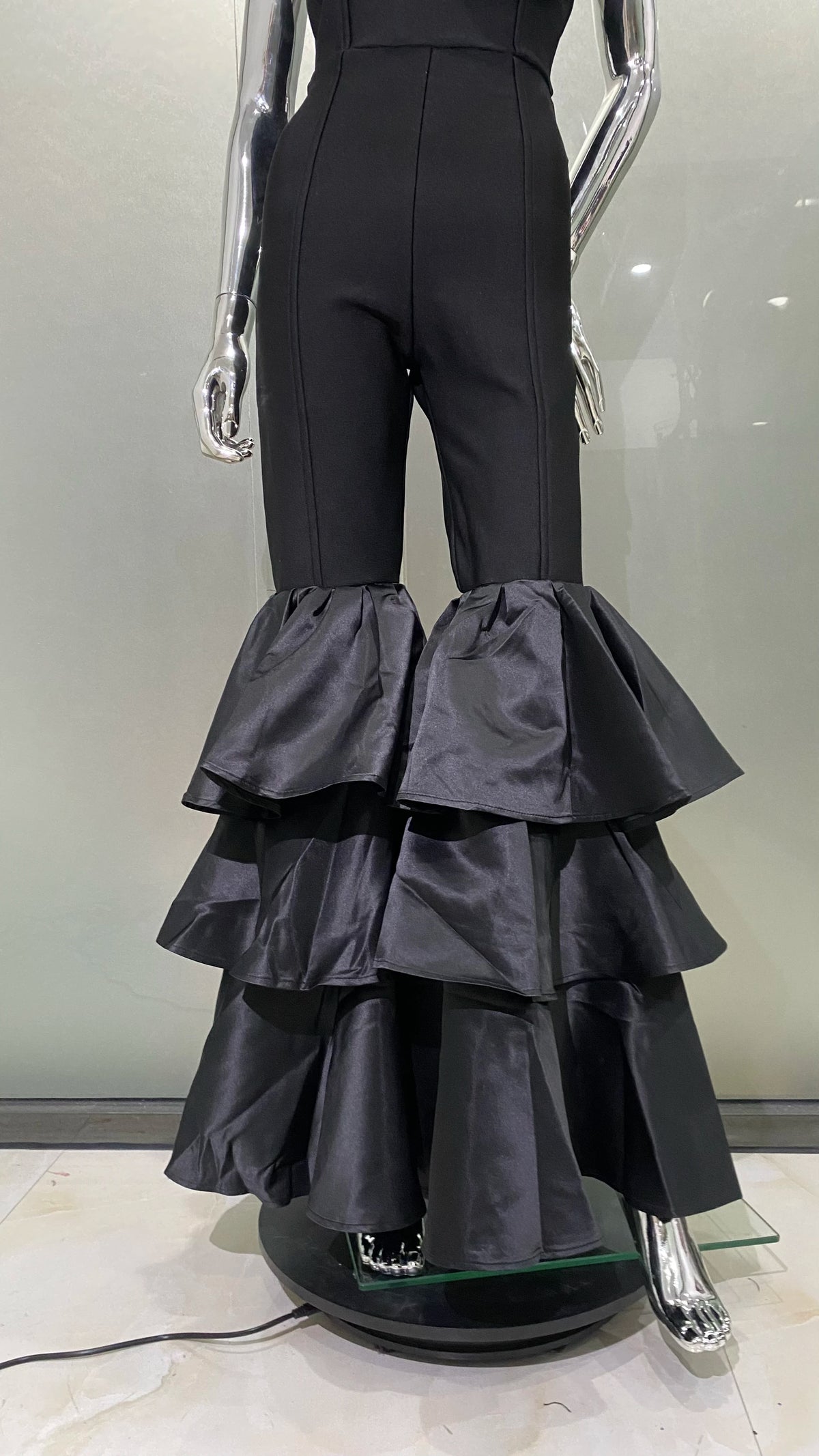 Strapless Ruffle Leg Jumpsuit