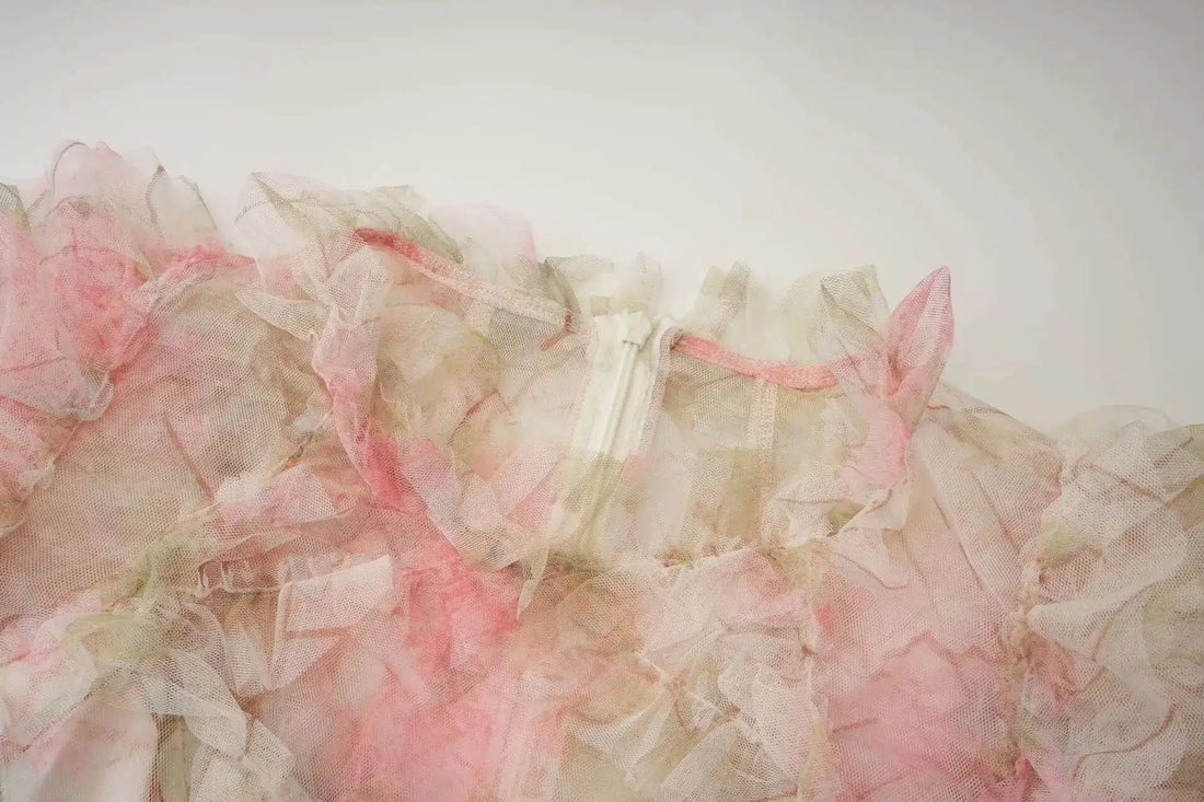 Floral Ruffled Embroidered Maxi Dress