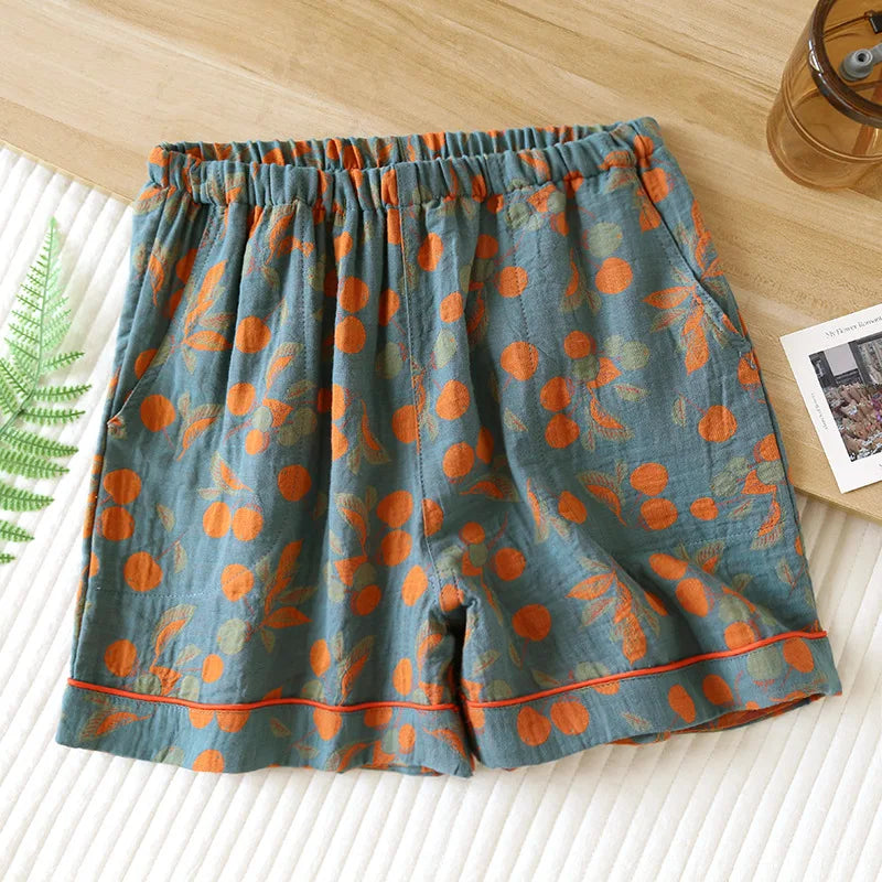 Vintage Style Cotton Woven Shorts - Festigal