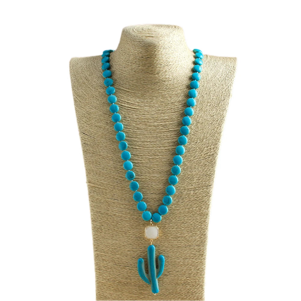 Beaded Cactus Necklace