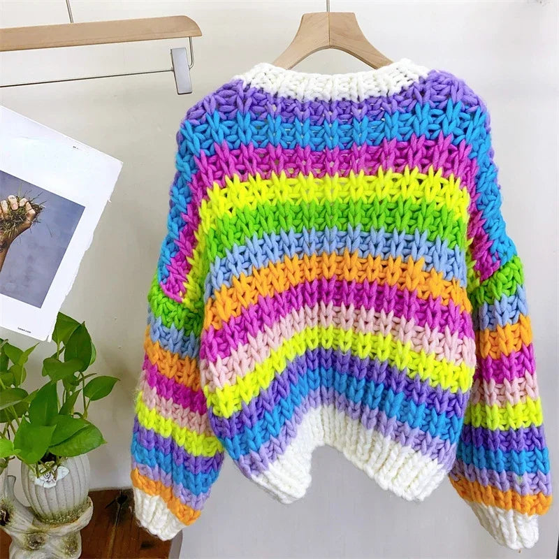Rainbow Chunky Knit Sweater - Festigal
