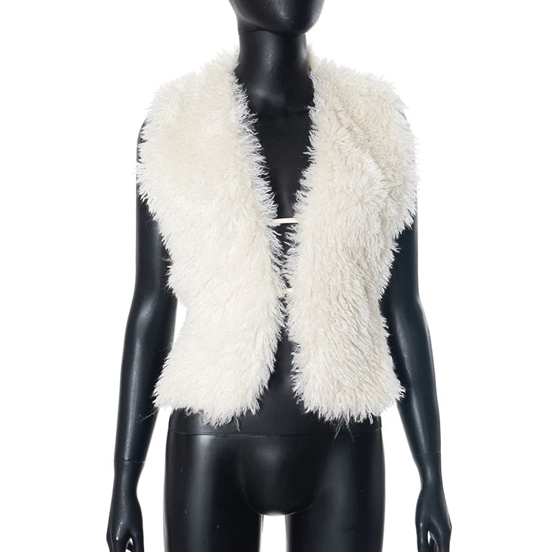 Faux Fur Backless Top - Festigal