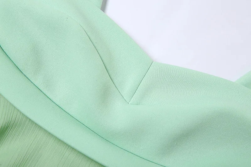 Mint Cut Out Ruffle Dress - Festigal