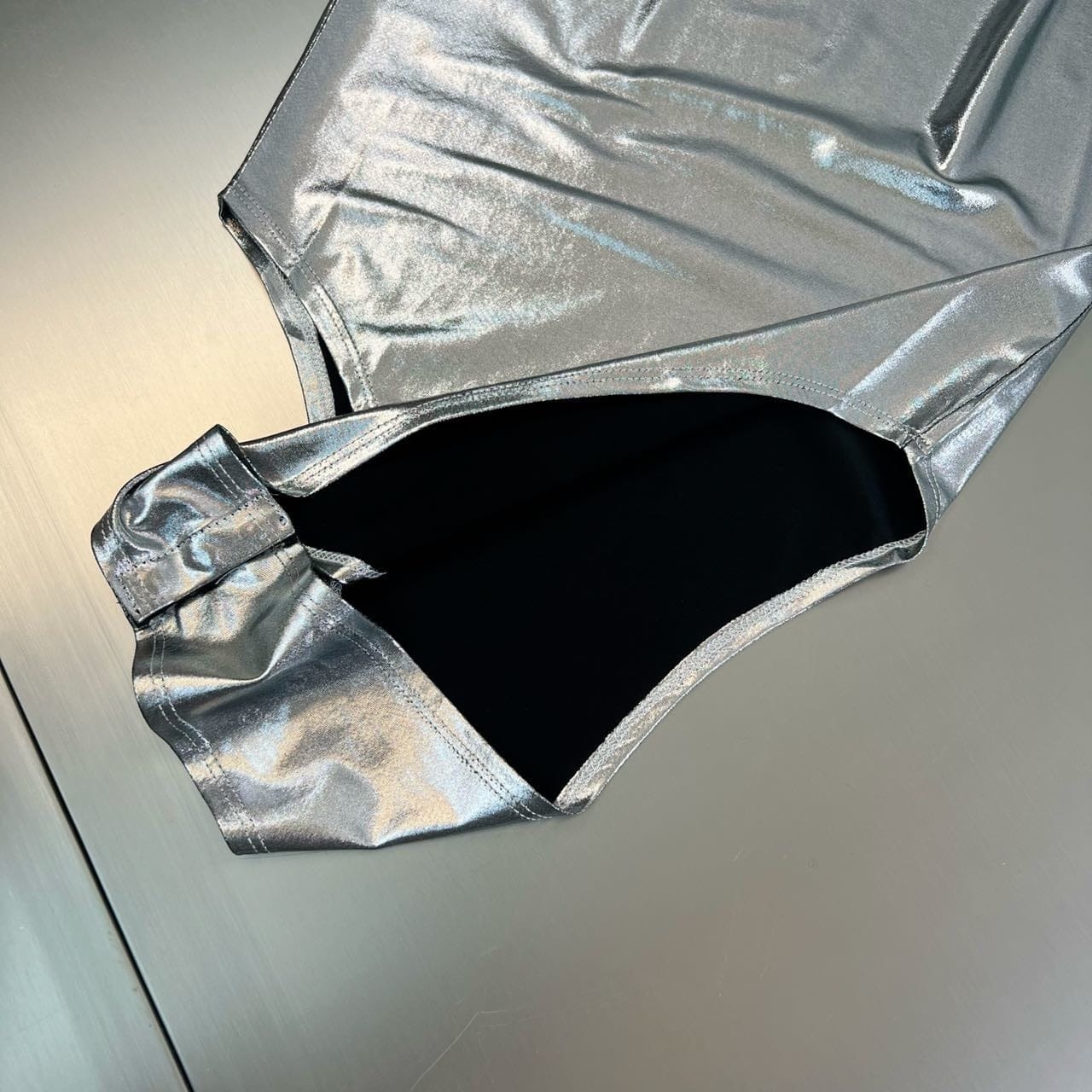 Holographic Silver One Shoulder Bodysuit - Festigal