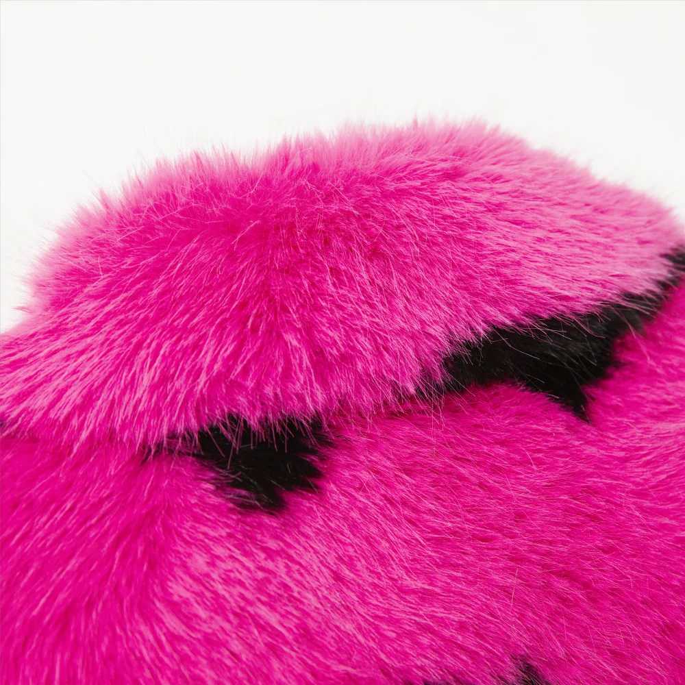 Faux Mink Fur Contrast Coat - Festigal