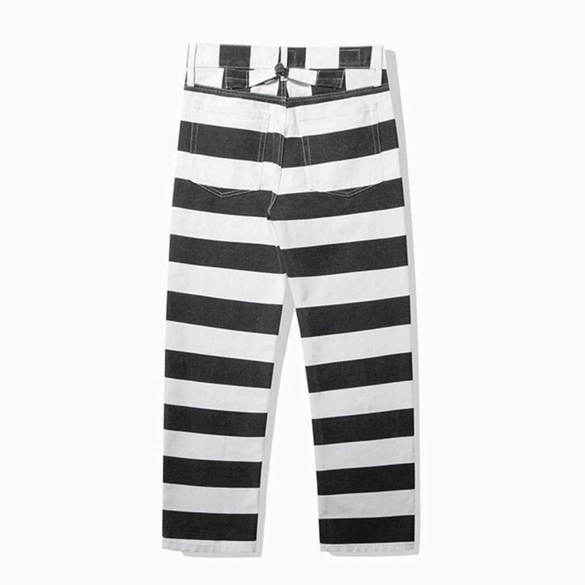 Monochrome Striped Canvas Trousers - Festigal