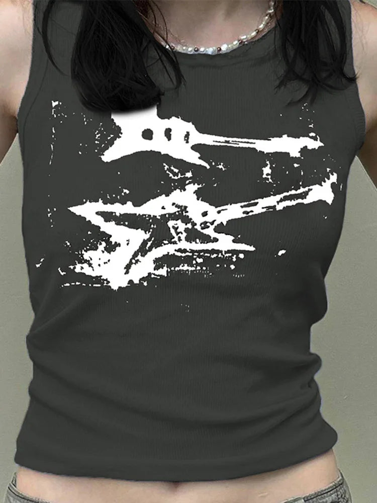 Guitar Print Tank Top - Festigal