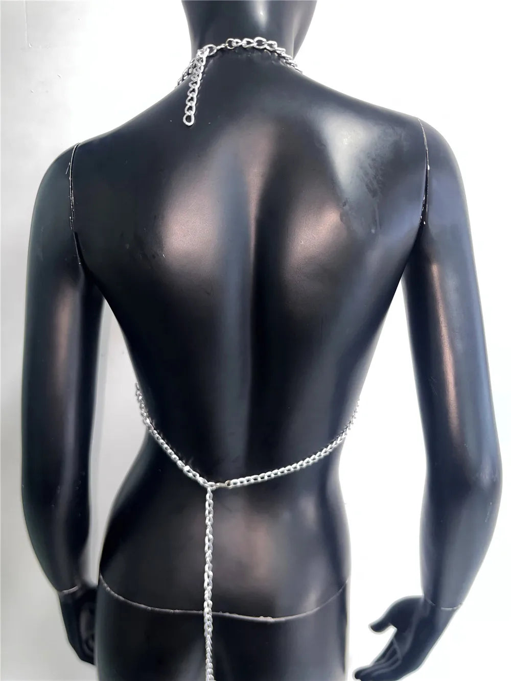 Draped Chain Halter Neck Top