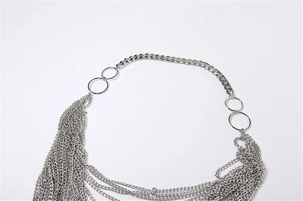 Draped Chain Halter Neck Top