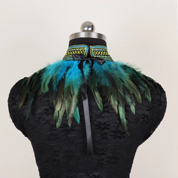 Men's Feather Embroidered Shawl - Festigal