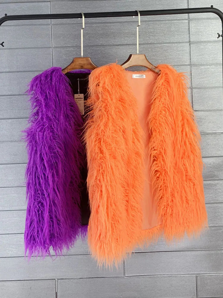 Faux Mongolian Fur Gilet - Festigal