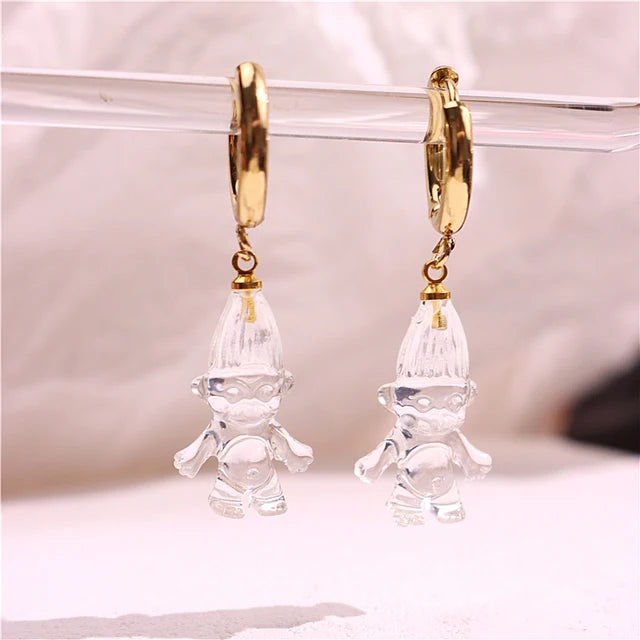 Troll Doll Hoop Earrings
