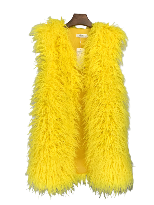 Faux Mongolian Fur Gilet - Festigal