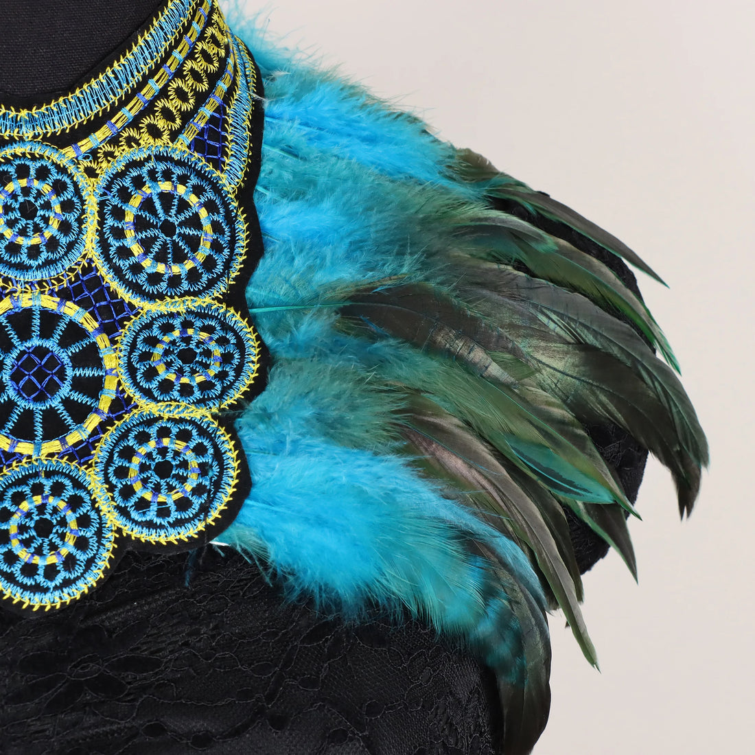 Men's Feather Embroidered Shawl - Festigal