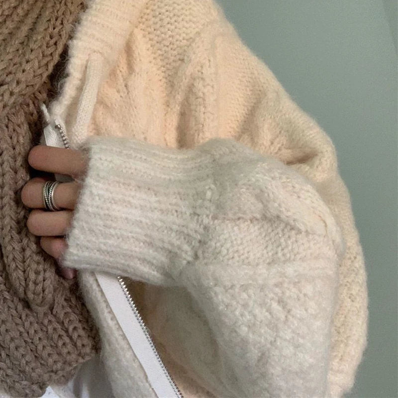 Cable Knit Chunky Oversized Cardigan - Festigal