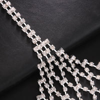 Rhinestone Tassel Harness Style Bralette Crop Top - Festigal