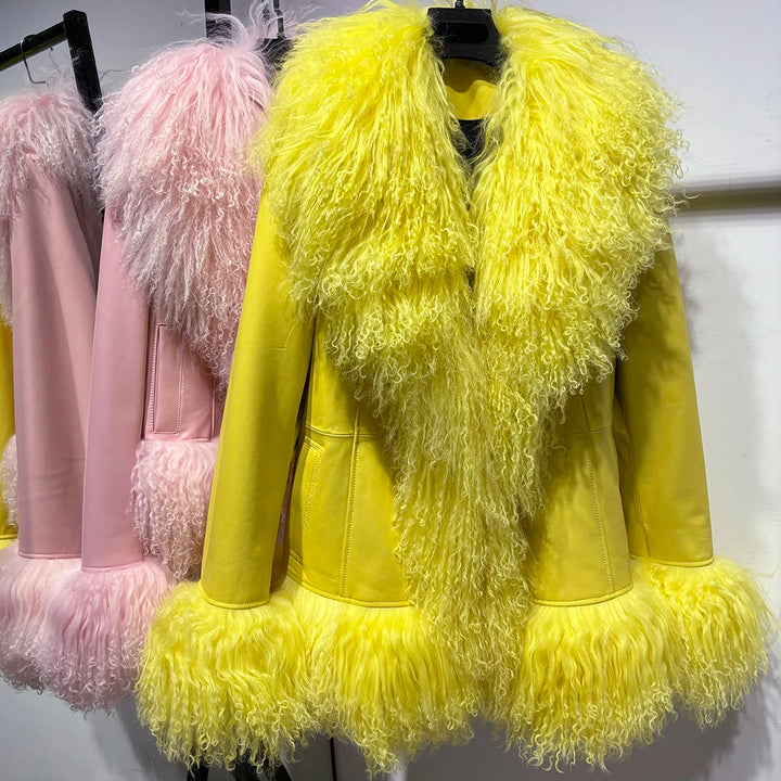 Suede Mongolian Fur Jacket