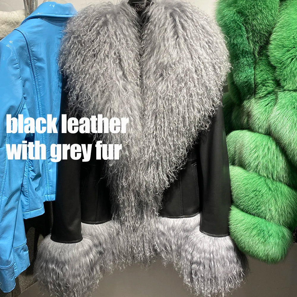 Suede Mongolian Fur Jacket