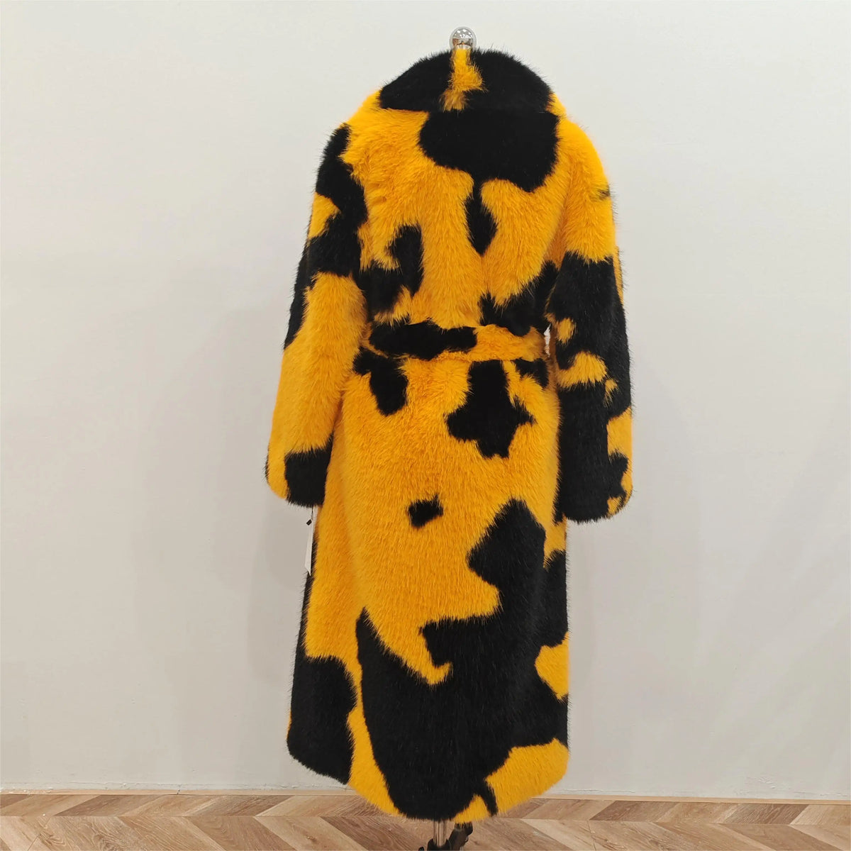 Faux Mink Fur Contrast Coat - Festigal