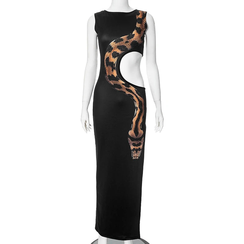 Snake Cut Out Maxi Dress - Festigal