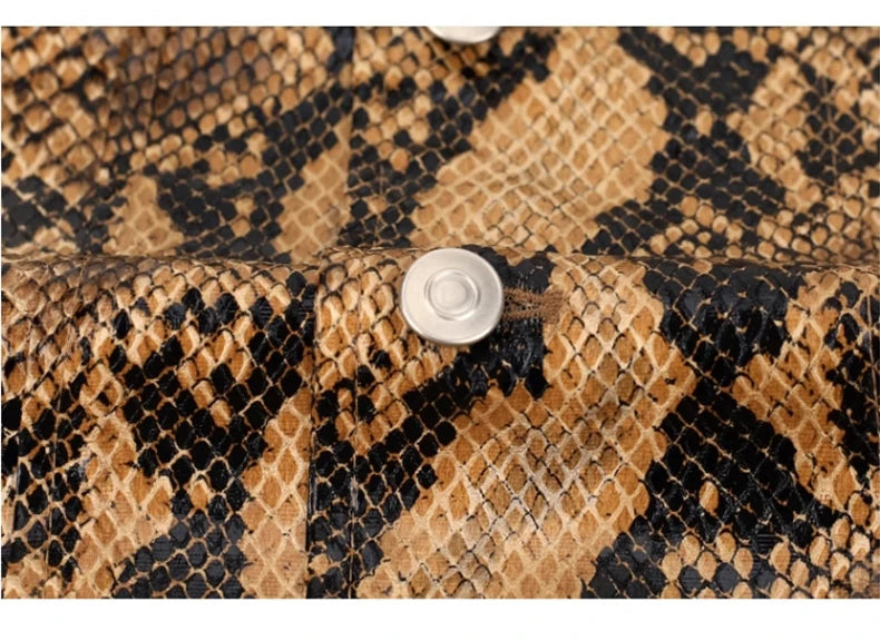 Faux Leather Men’s Snakeskin Jacket - Festigal