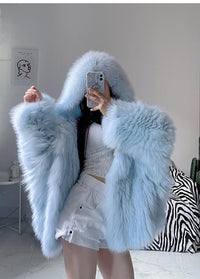 Faux Fur Hooded Coat - Festigal