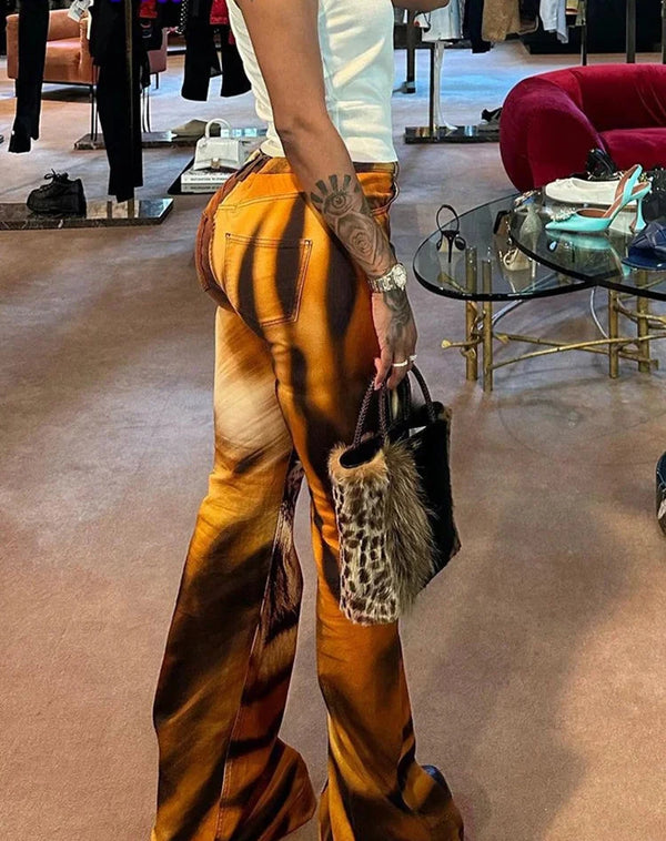 Tiger Face Flared Pants - Festigal