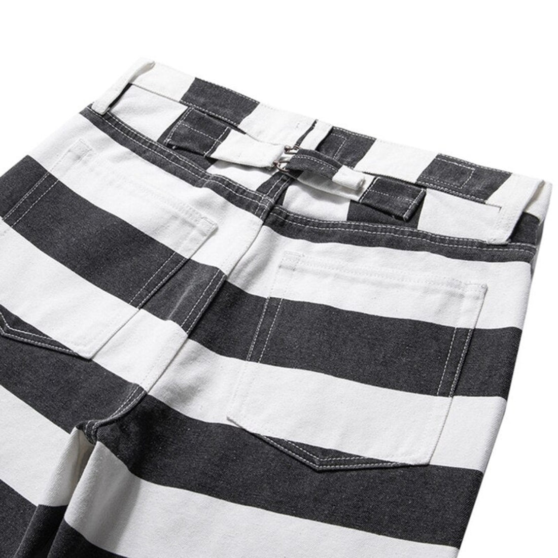 Monochrome Striped Canvas Trousers - Festigal