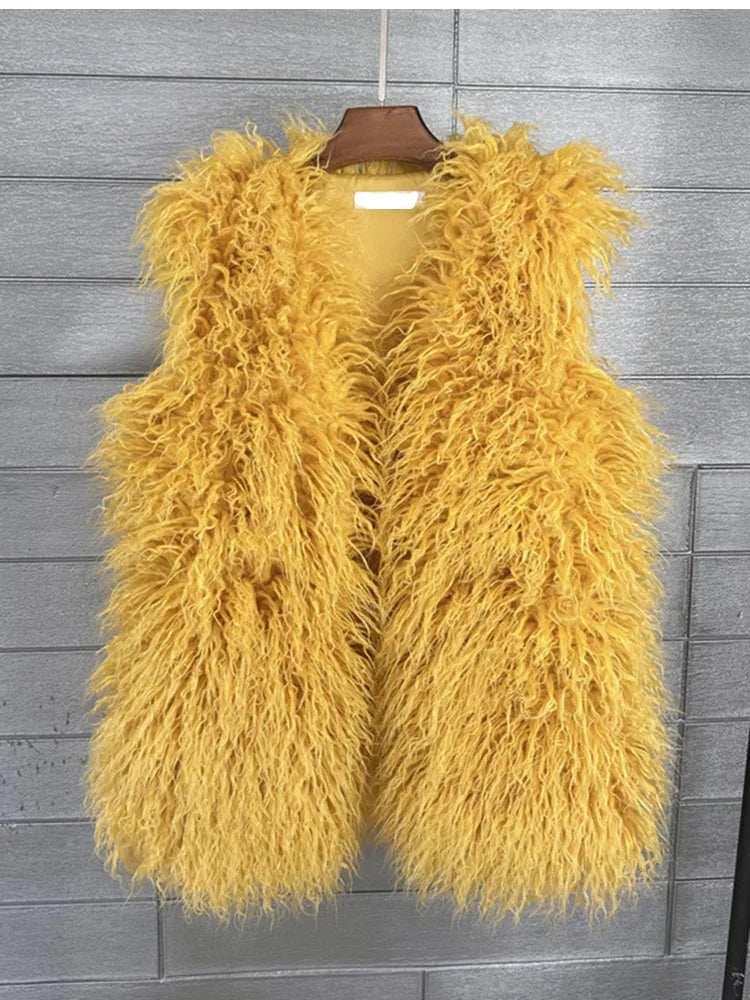 Faux Mongolian Fur Gilet - Festigal