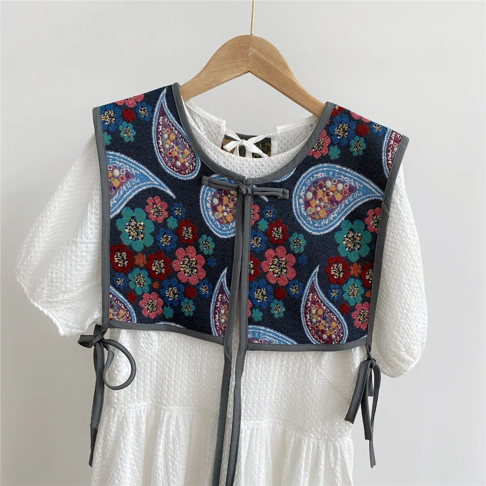 Embroidered Cropped Waistcoat - Boho Festival Layer