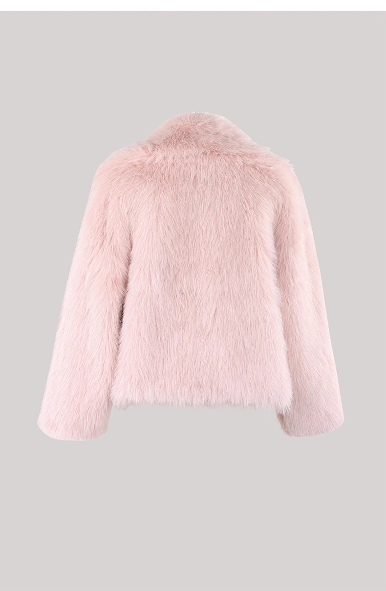 Faux Fur Oversized Collar Coat - Festigal