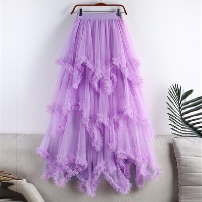 Gauze Asymmetrical Midi Skirt - Festigal