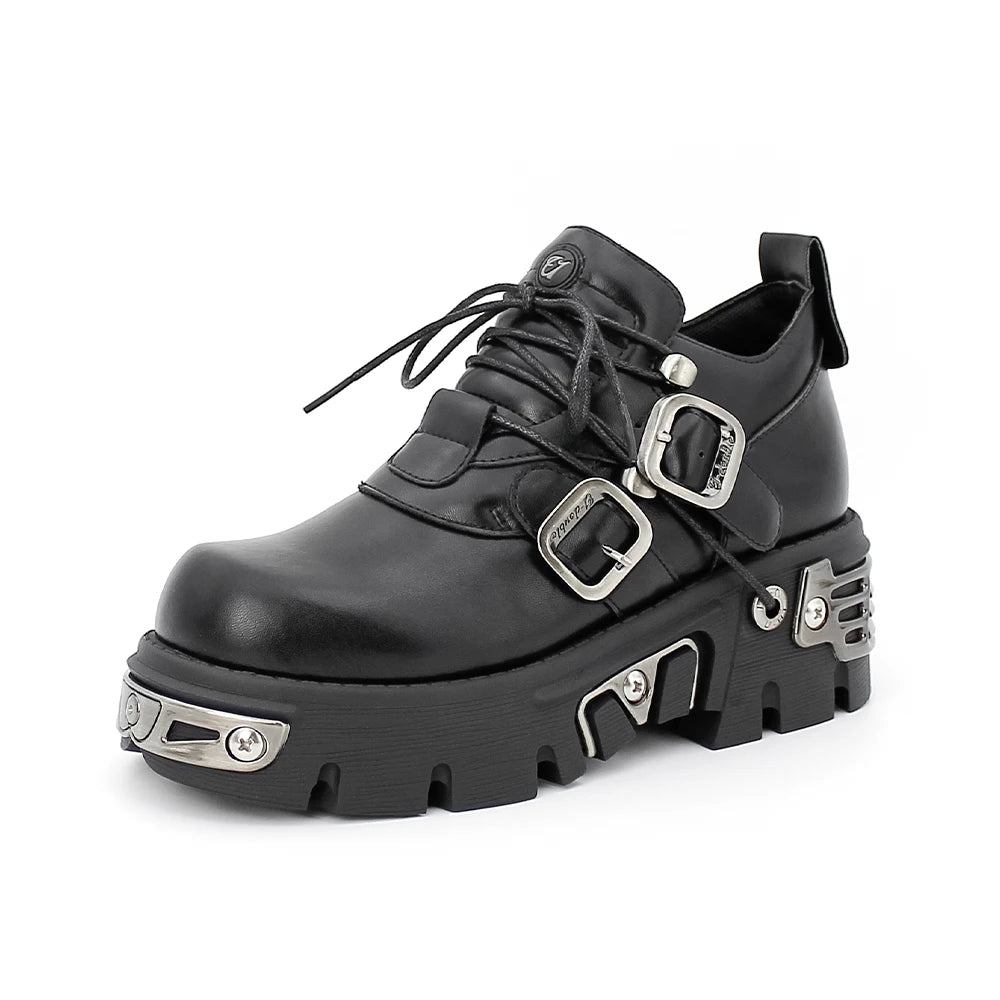 Futuristic Metal Platform Shoes - Festigal