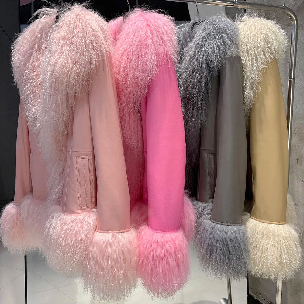 Suede Mongolian Fur Jacket