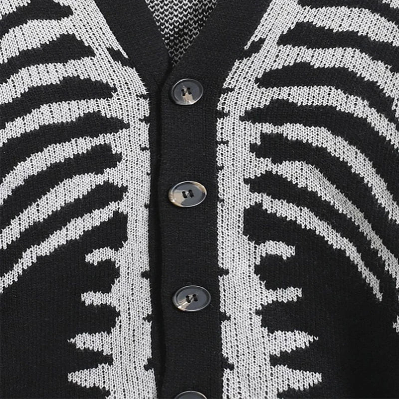 Men's Skull Printed Cardigan - Festigal