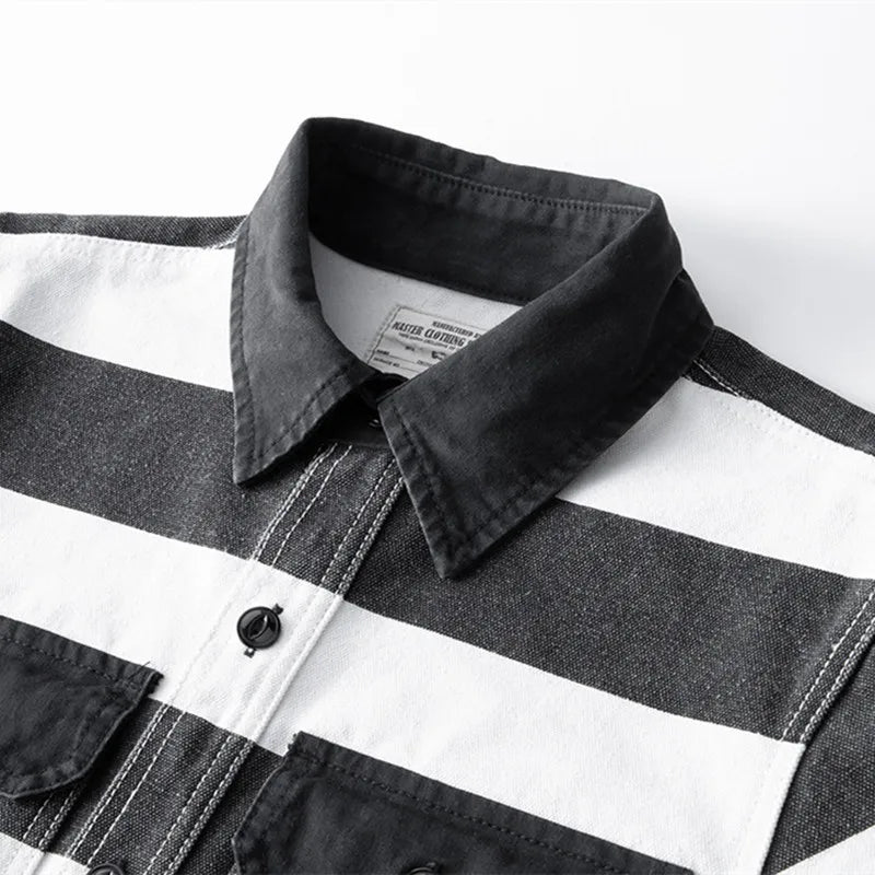 Monochrome Striped Canvas Jacket