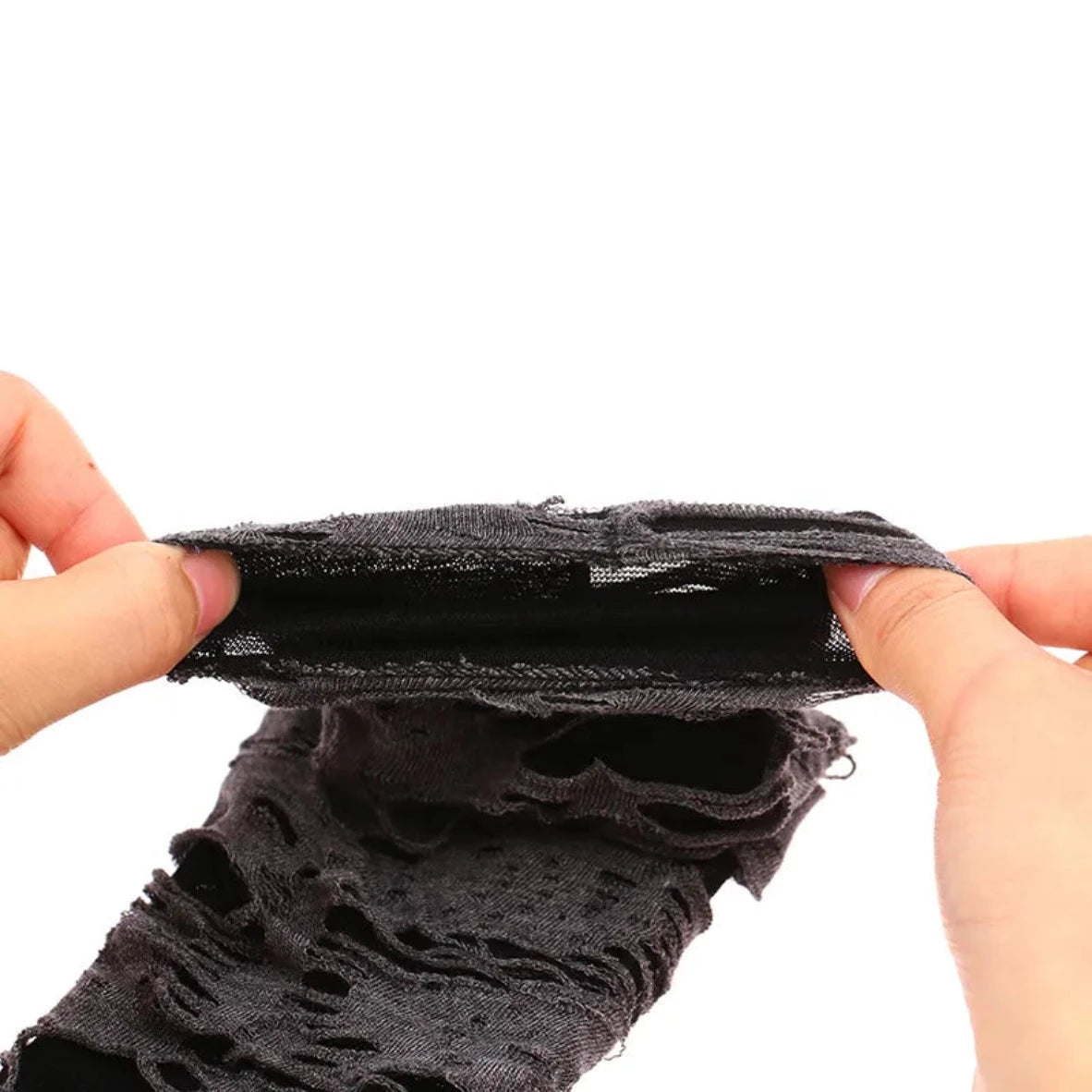 Ripped Holes Fingerless Halloween Goth Gloves - Festigal