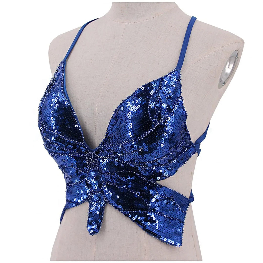 Butterfly Sequin Festival & Carnival Crop Top - Festigal