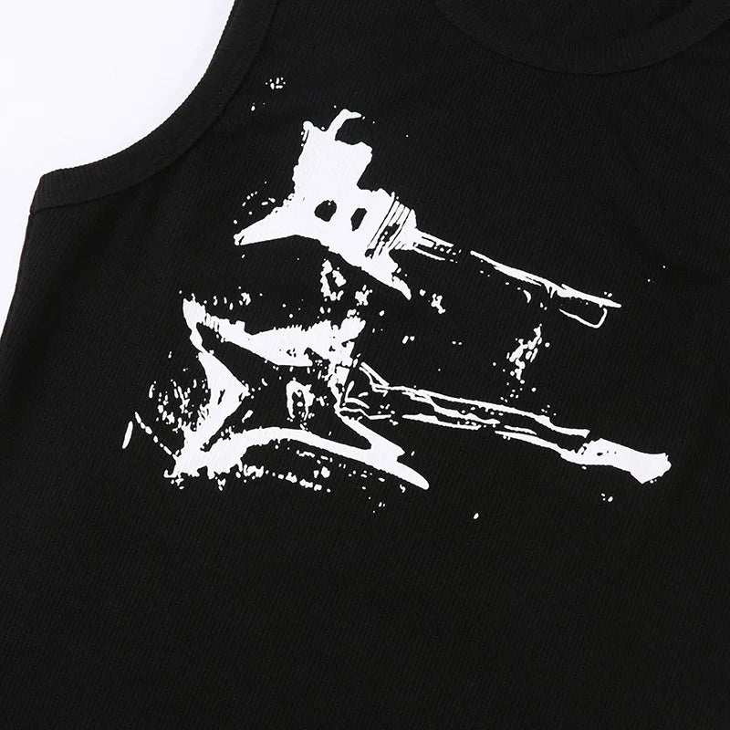 Guitar Print Tank Top - Festigal