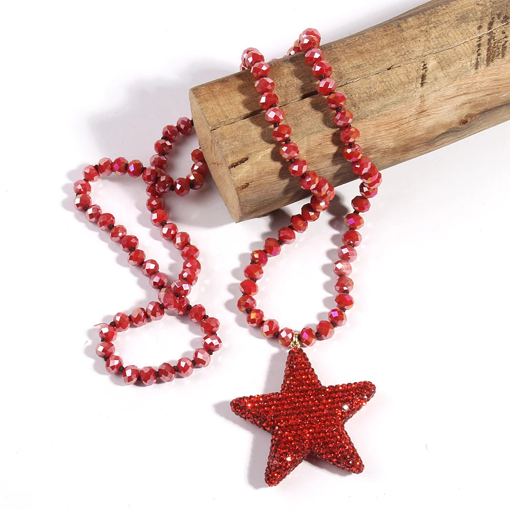 Crystal Star Beaded Necklace - Festigal