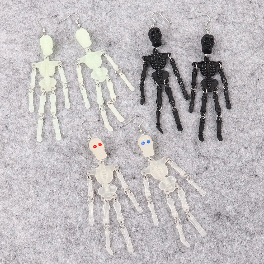 Skeleton Glow In The Dark Earrings - Festigal