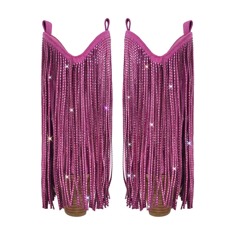 Tassel Rhinestone Cowgirl Boots
