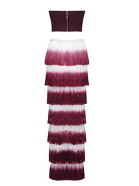 Gradient Top & Tassel Skirt Set