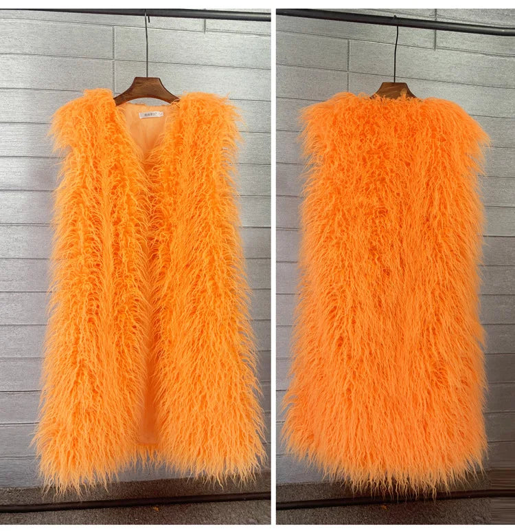 Faux Mongolian Fur Gilet - Festigal