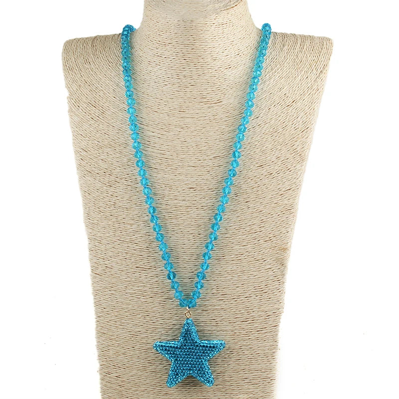 Crystal Star Beaded Necklace - Festigal