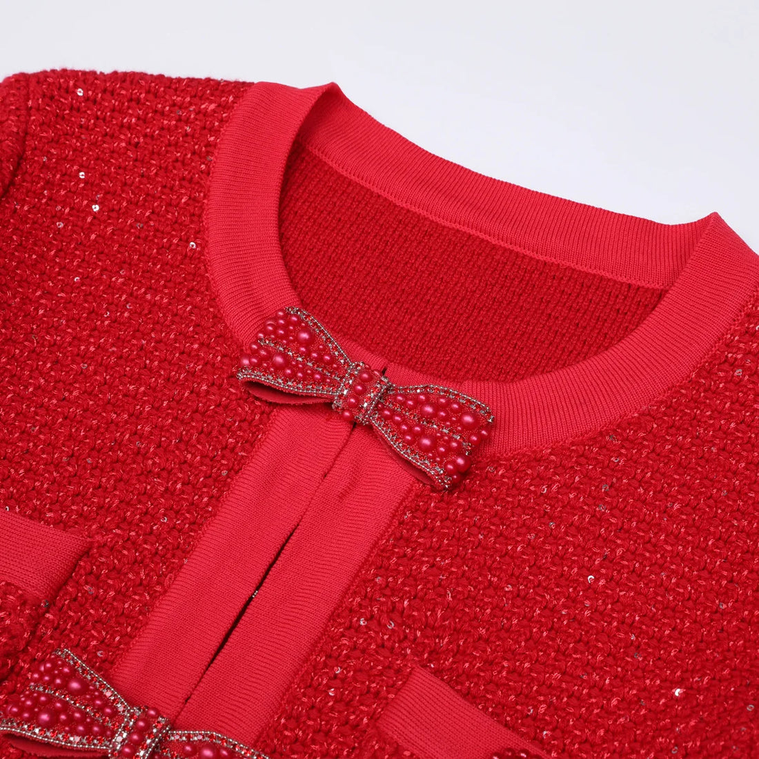 Long Sleeved Bow A-Line Dress