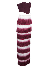 Gradient Top & Tassel Skirt Set