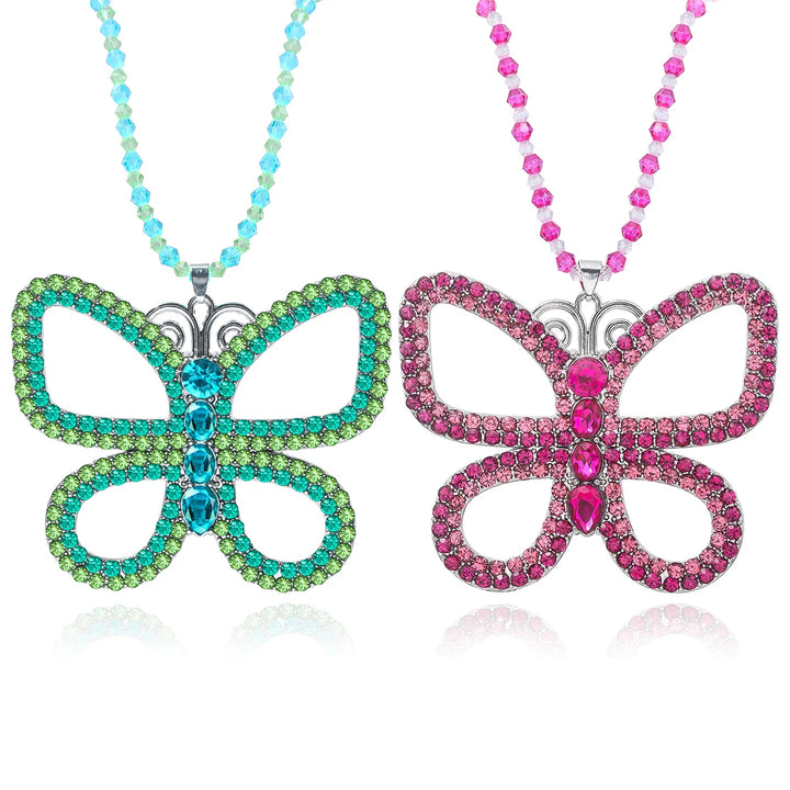 Rhinestone Butterfly Necklace - Festigal