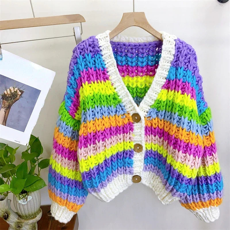 Rainbow Chunky Knit Sweater - Festigal