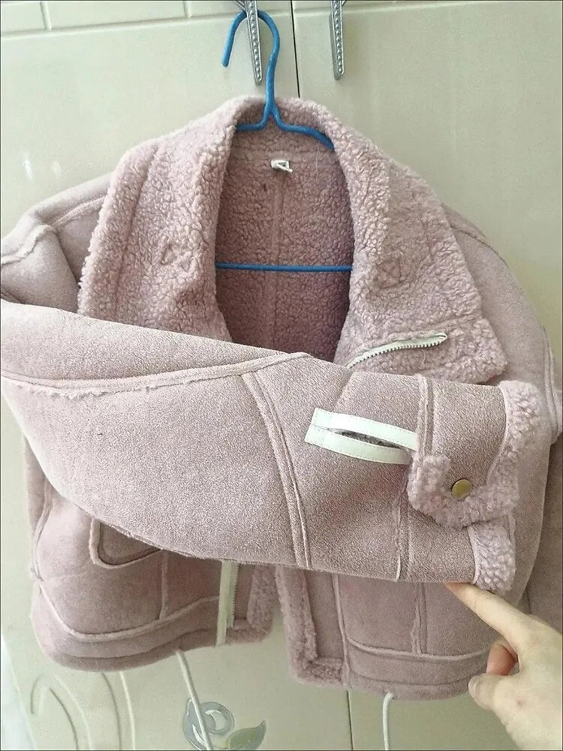 Pink Faux Sheepskin Jacket - Festigal